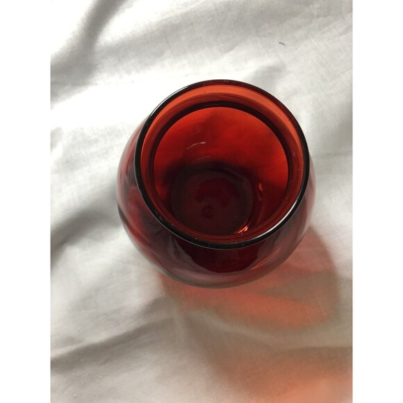 Vtg Royal Ruby Red Round Anchor Hawking Decorative Ball Vase No Chips No Cracks - Picture 7 of 8